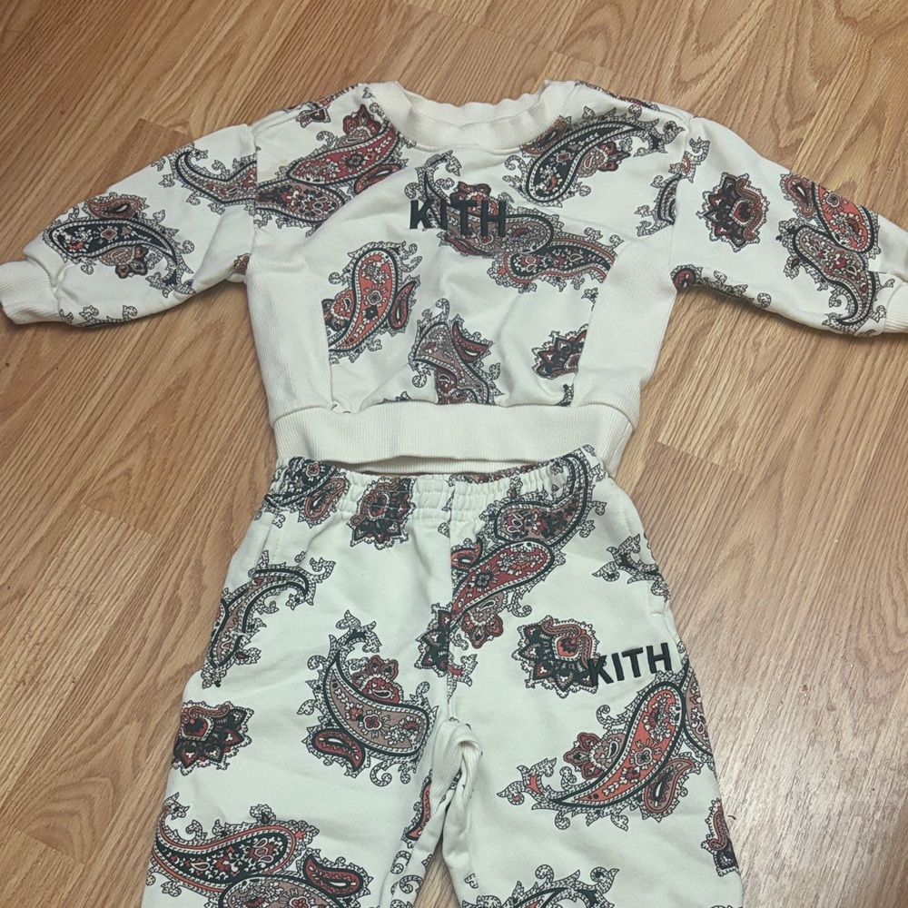 Kith Cream and Black Paisley Kids Outfit